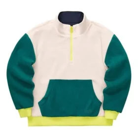 Bluza z podwójnym kołnierzem z serii Stroll „Beżowo-zielono-czarno-żółta”