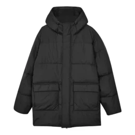 Casualowa długa kurtka puchowa „Black”