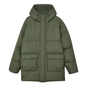 Casualowa długa kurtka puchowa „Olive Green”