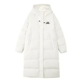 Casualowa długa kurtka puchowa z kapturem „White”
