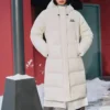 Casualowa długa kurtka puchowa z kapturem „White”