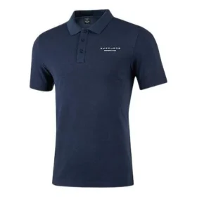 Casualowa koszulka polo z nadrukiem literowym i krótkim rękawem „Navy”
