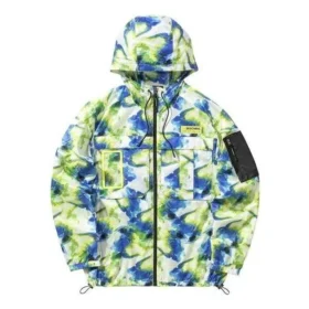 Casualowa kurtka z tkaniny w kamuflażu „Green Blue White”