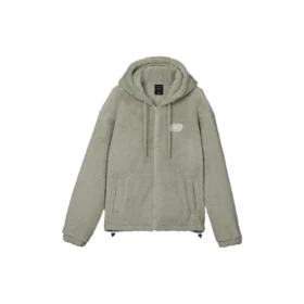Ciepła kurtka casualowa z imitacji wełny jagnięcej „Olive Green”