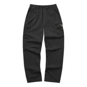 Elastyczne spodnie sportowe z wysokim stanem i nadrukiem liter „Black Olive Green”