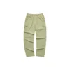 Elastyczne spodnie sportowe z wysokim stanem i nadrukiem liter „Black Olive Green”