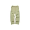 Elastyczne spodnie sportowe z wysokim stanem i nadrukiem liter „Black Olive Green”