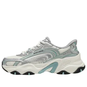 Grube Sneakersy „White Silver Green”