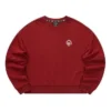 Jednokolorowa luźna bluza z okrągłym dekoltem „Burgundy”