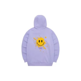 Kolorowa bluza z kapturem z nadrukiem liter z serii Casual „Purple Yellow”