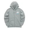 Kolorowa, codzienna bluza z kapturem i zamkiem „Grey White”