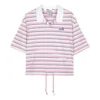 Koszulka polo w paski „Różowy Biały”