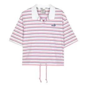 Koszulka polo w paski „Różowy Biały”