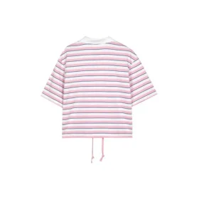Koszulka polo w paski „Różowy Biały”