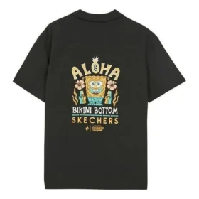 Koszulka z nadrukiem na plecach Skechers x SpongeBob SquarePants „Czarno-żółta”