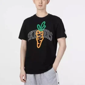Koszulka z nadrukiem Skechers x Carrots „Czarno-pomarańczowo-szara”