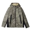 Kurtka puchowa z kapturem z serii Lifestyle, ciepła i Water Repellent „Olive Green Black”