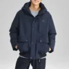 Kurtka puchowa z kapturem z serii Lifestyle, Waterproof i ciepła „Czarna”