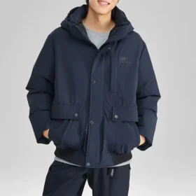 Kurtka puchowa z kapturem z serii Lifestyle, Waterproof i ciepła „Czarna” Kurtka puchowa z kapturem z serii Lifestyle, Waterproof i ciepła „Czarna”