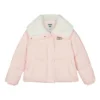 Kurtka puchowa z nadrukiem liter „Pink White”