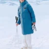 Kurtka puchowa z nadrukowanym logo „Teal”