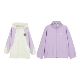 Kurtka z tkaniny w stylu casualowym „Purple White”