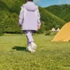 Kurtka z tkaniny w stylu casualowym „Purple White”