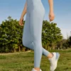 Legginsy treningowe z nadrukiem logo „Teal”