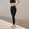 Legginsy treningowe z nadrukowanym logo „Czarne”