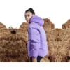 Lekka, ciepła kurtka puchowa dwustronna „Black Grey Purple”