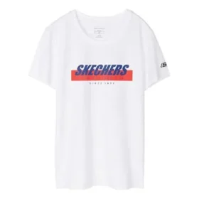 Męska koszulka z krótkim rękawem Skechers Printing w kolorze białym Męska koszulka z krótkim rękawem Skechers Printing w kolorze białym