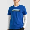 Męska koszulka z krótkim rękawem Skechers z nadrukiem, niebieska
