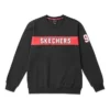 Męski sweter z dzianiny Skechers z nadrukiem alfabetu, czarny