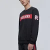 Męski sweter z dzianiny Skechers z nadrukiem alfabetu, czarny