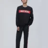 Męski sweter z dzianiny Skechers z nadrukiem alfabetu, czarny