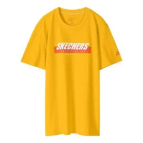 Męskie Skechers Sport Alphabet Printing z krótkim rękawem w kolorze złotym Męskie Skechers Sport Alphabet Printing z krótkim rękawem w kolorze złotym