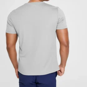 Męskie Skechers Training Running Sports Knit z krótkim rękawem w kolorze szarym Męskie Skechers Training Running Sports Knit z krótkim rękawem w kolorze szarym