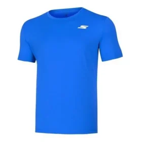 Męskie Skechers Treningowe Bieganie Sportowe Dzianinowe z krótkim rękawem Niebieskie Męskie Skechers Treningowe Bieganie Sportowe Dzianinowe z krótkim rękawem Niebieskie