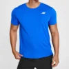 Męskie Skechers Treningowe Bieganie Sportowe Dzianinowe z krótkim rękawem Niebieskie