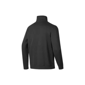 Prosta, tkana bluza z półsuwakiem i okrągłym dekoltem „Black White”