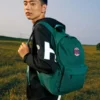 Retro plecak studencki z zamkiem błyskawicznym „Green”