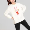 Seria CNY Sweter z nadrukiem „White Red”