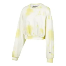Skechers x XUZHI Krótki sweter z długim rękawem „Yellow White Grey”