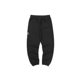Sportowe spodnie z polaru w pasie, zwężane „Black Grey”