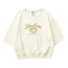 Sweter codzienny z okrągłym dekoltem i nadrukiem literowym „Beige”