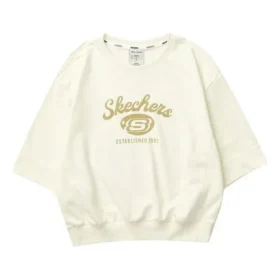 Sweter codzienny z okrągłym dekoltem i nadrukiem literowym „Beige”