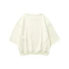 Sweter codzienny z okrągłym dekoltem i nadrukiem literowym „Beige”