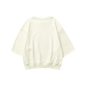 Sweter codzienny z okrągłym dekoltem i nadrukiem literowym „Beige”