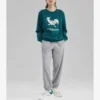 Sweter z nadrukiem „Green White”