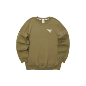 Sweter z nadrukiem literowym „Olive Green White”